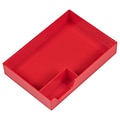 JAM Paper Half Desk Stackable Front Loading Letter Tray, Red Plastic (344TRE)