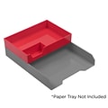 JAM Paper Half Desk Stackable Front Loading Letter Tray, Red Plastic (344TRE)
