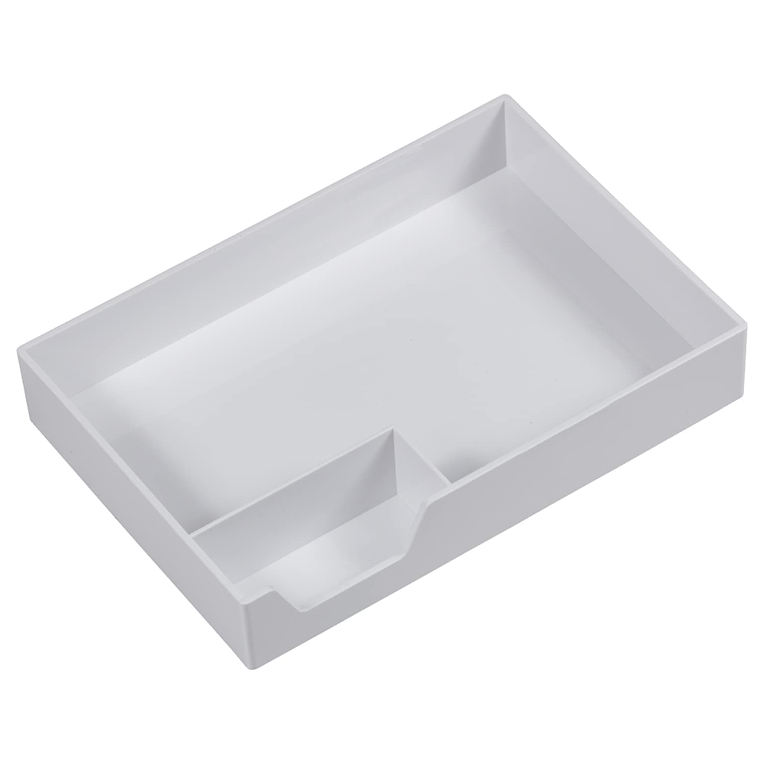 JAM Paper Half Desk Stackable Front Loading Letter Tray, White Plastic, (344TWH)
