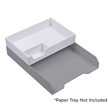 JAM Paper Half Desk Stackable Front Loading Letter Tray, White Plastic, (344TWH)