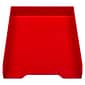 JAM Paper Stackable Front Loading Letter Tray, Letter Size, Red Plastic (344RE)