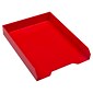 JAM Paper Stackable Front Loading Letter Tray, Letter Size, Red Plastic (344RE)