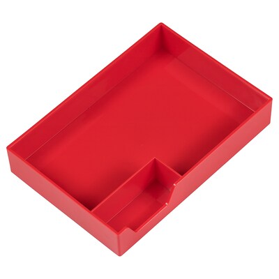 JAM PAPER Stackable 4 Piece Desktop Deluxe Set, Red Plastic (344PRE)