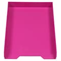 AM Paper Stackable Front Loading Letter Tray, Letter Size, Pink Plastic, 2/Pack (344PIA)