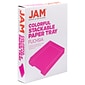 JAM Paper Stackable Front Loading Letter Tray, Letter Size, Pink Plastic (344PI)