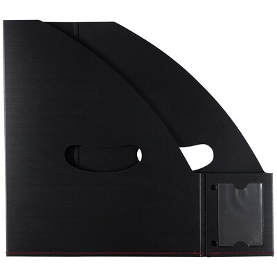 JAM PAPER Magazine File Holder, Letter Size, Black Plastic (405339020)