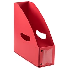 JAM PAPER Plastic Magazine File Holder, Red (405339303)