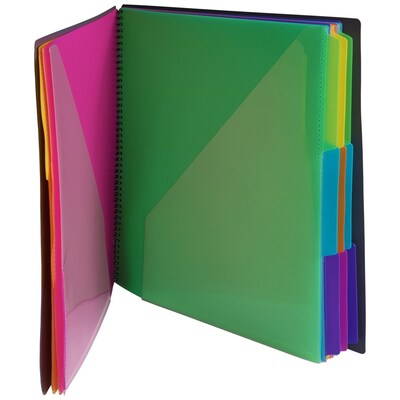 JAM PAPER Multi 24 Pocket Folder, Smoke Grey (389MP24SM)