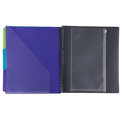JAM PAPER Multi 24 Pocket Folder, Smoke Grey (389MP24SM)