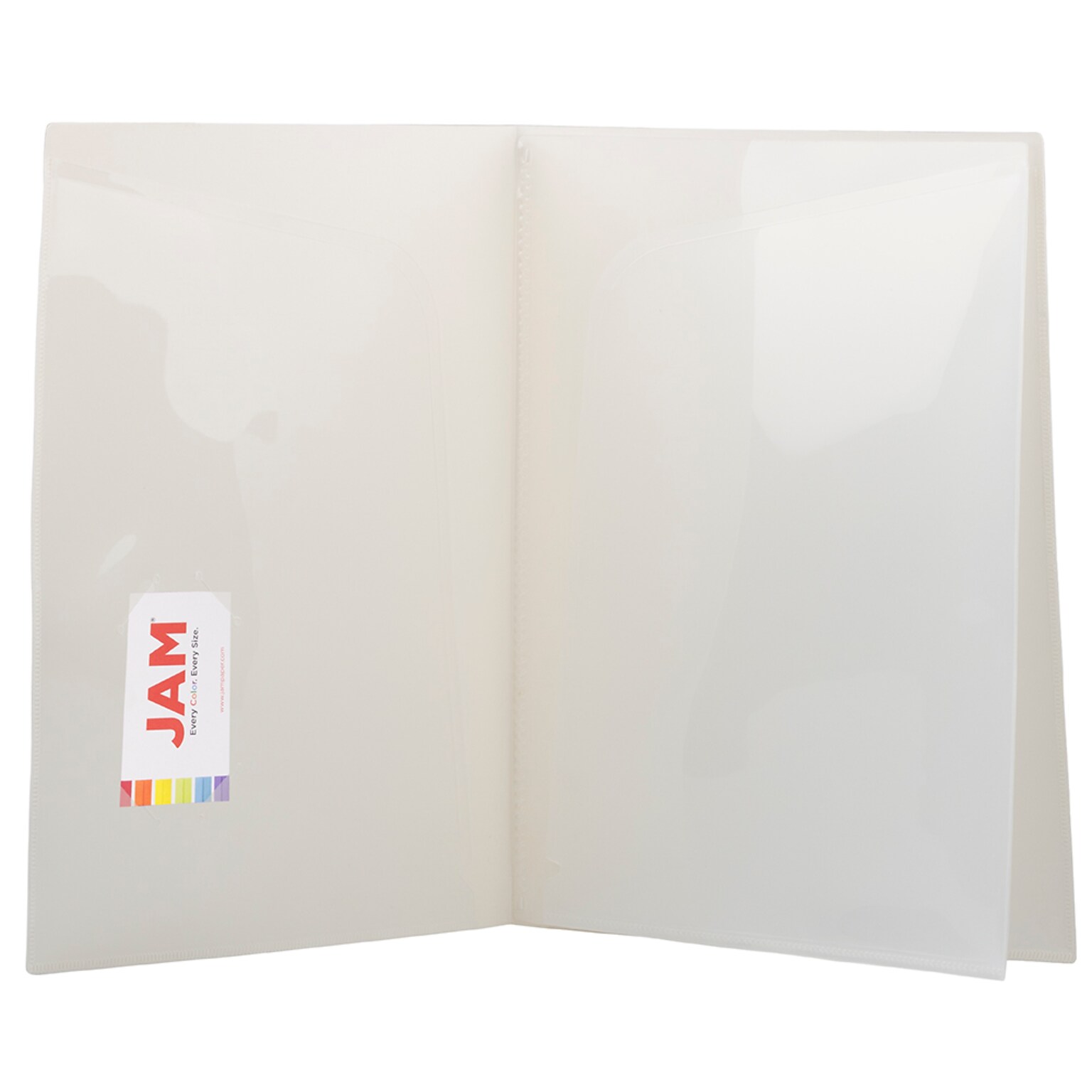 JAM PAPER Heavy Duty Multi High 6 Pocket Folders, Ivory, 24/Pack (SF333IVB)