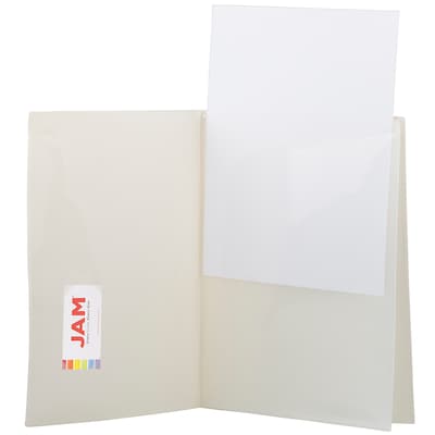 JAM PAPER Heavy Duty Multi High 6 Pocket Folders, Ivory, 24/Pack (SF333IVB)