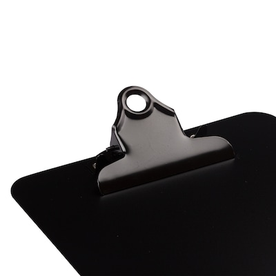 JAM PAPER Aluminum Clipboards with Bulldog Clip, Memo Size, Black, 12/Pack (331CPBBLMAA)