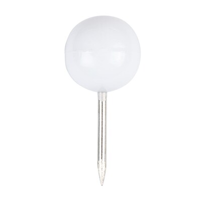 JAM PAPER Round Head Push Pins, White, 100/Pack (346RTWH)