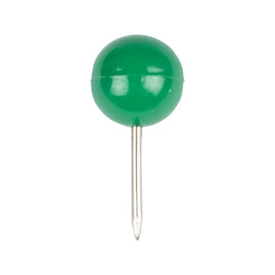 JAM PAPER Round Head Push Pins, Green, 100/Pack (346RTGR)