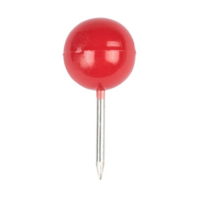 JAM PAPER Round Head Push Pins, Red, 100/Pack (346RTRE)