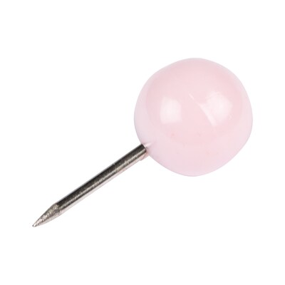 JAM PAPER Round Head Push Pins, Baby Pink Pastel, 100/Pack (346RTBAPI)