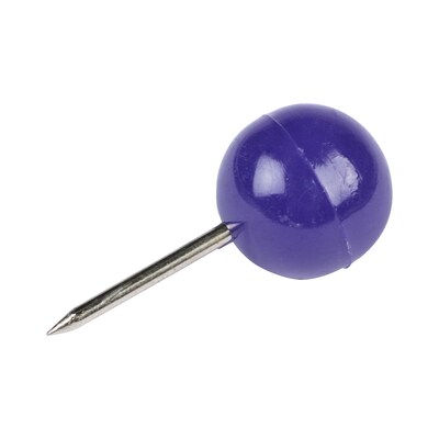 JAM PAPER Round Head Push Pins, Purple, 100/Pack (346RTPU)