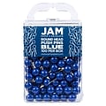 JAM PAPER Round Head Push Pins, Blue, 100/Pack (346RTBU)