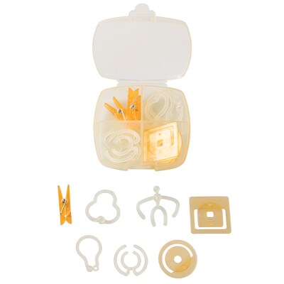 JAM PAPER Small Assorted Specialty Clips, Yellow, 16/Pack (MP199SCYE)