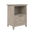 Bush Furniture Key West 1-Drawer Lateral File Cabinet, Letter/Legal, Washed Gray, 24 (KWF124WG-03)