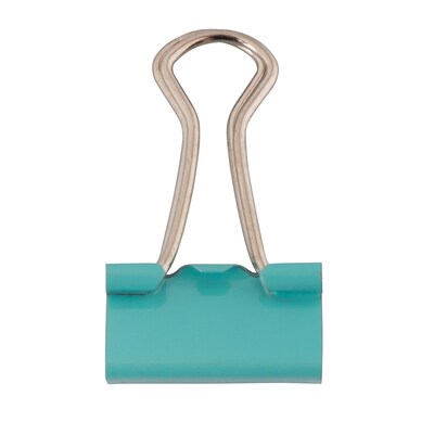 JAM PAPER  Small Binder Clips, 3/4", Teal, 25/Pack (334BCTE)