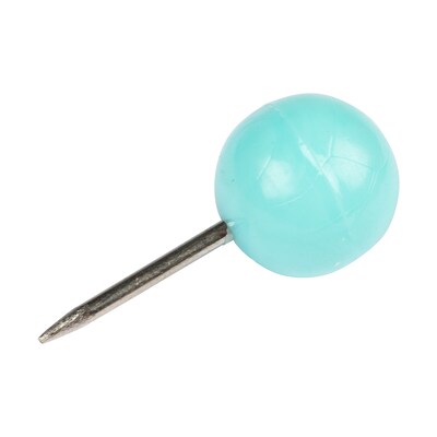 JAM PAPER Round Head Push Pins, Teal, 100/Pack (346RTTE)