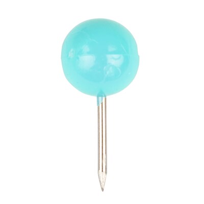 JAM PAPER Round Head Push Pins, Teal, 100/Pack (346RTTE)