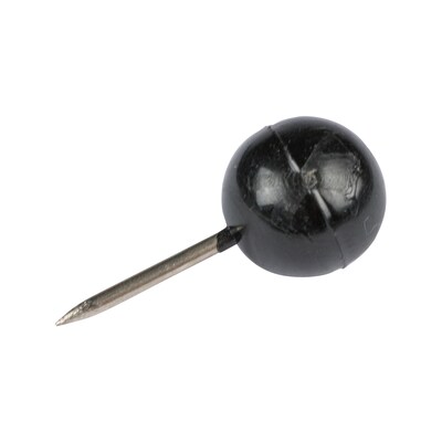 JAM PAPER Round Head Push Pins, Black, 100/Pack (346RTBL)