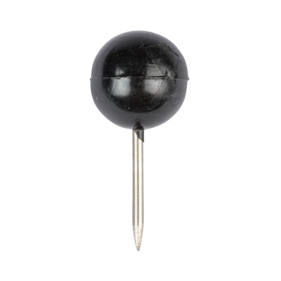 JAM PAPER Round Head Push Pins, Black, 100/Pack (346RTBL)