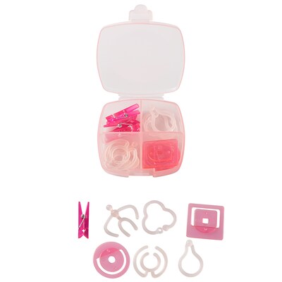 JAM PAPER Medium Assorted Specialty Clips, Pink, 24/Pack (MP199MCPI)