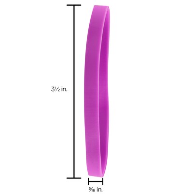 JAM Paper Multi-Purpose #64 Rubber Bands, 3.5" x .25", Latex Free, Purple, 100/Pack (33364RBPU)