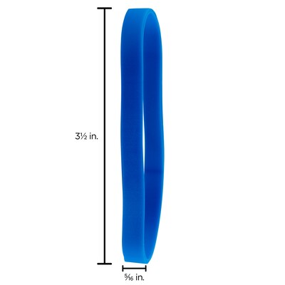 JAM Paper Multi-Purpose #64 Rubber Bands, 3.5" x .25", Latex Free, Blue, 100/Pack (33364RBBU)