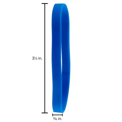 JAM Paper Multi-Purpose #64 Rubber Bands, 3.5" x .25", Non-Latex, Blue, 100/Pack (33364RBBU)