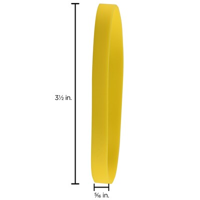 JAM Paper Multi-Purpose #64 Rubber Bands, 3.5" x .25", Non-Latex, Yellow, 100/Pack (33364RBYE)
