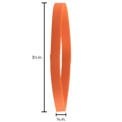 JAM Paper Multi-Purpose #64 Rubber Bands, 3.5" x .25", Non-Latex, Orange, 100/Pack (33364RBOR)