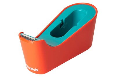 Scotch® Desktop Tape Dispenser, Coral/Teal (MMMC18LAVO)