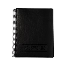 RE-FOCUS THE CREATIVE OFFICE 7.6 x 10 Executive Password Book, Faux Leather Black (10007)