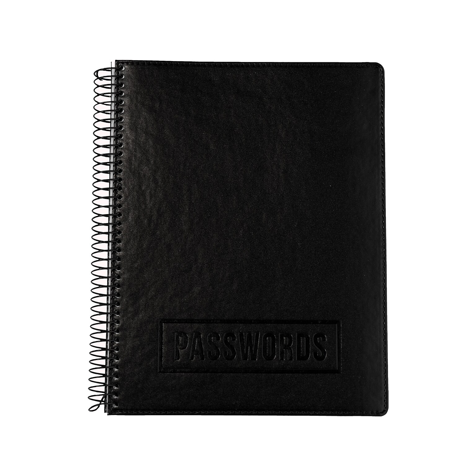 RE-FOCUS THE CREATIVE OFFICE 7.6 x 10 Executive Password Book, Faux Leather Black (10007)