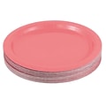JAM PAPER Round Paper Party Plates, Medium, 9 Inch, Pink, 50/pack