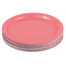 JAM PAPER Round Paper Party Plates, Medium, 9 Inch, Pink, 50/pack