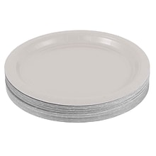 JAM PAPER Round Paper Party Plates, Medium, 9 Inch, White, 50/pack