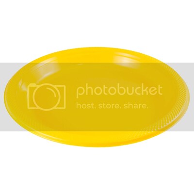 JAM Paper 10 1/4" Plastic Plates, Yellow, 20 Plates/Pack (10255LPYE)