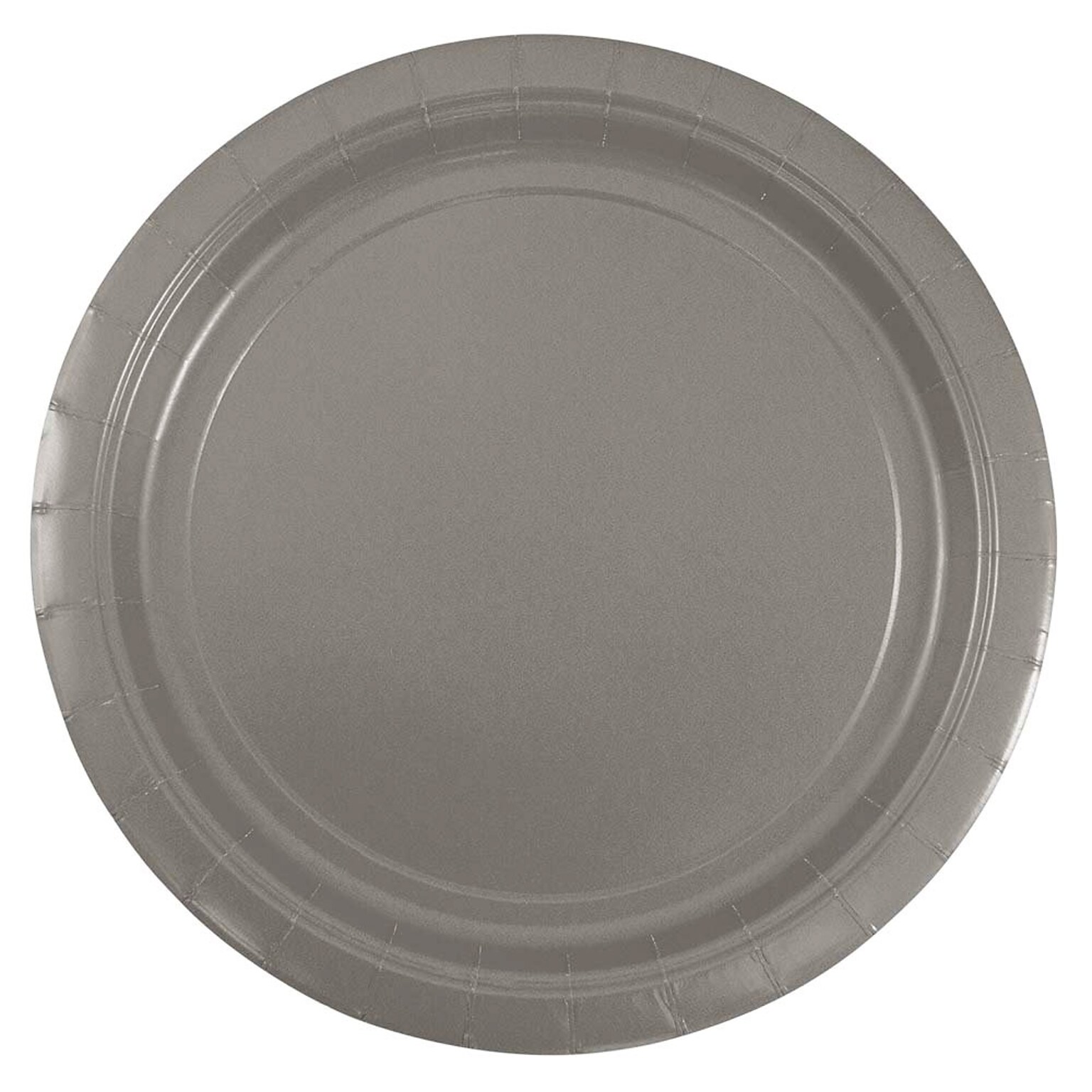 JAM PAPER Round Paper Party Plates, Medium, 9 Inch, Silver, 50/pack