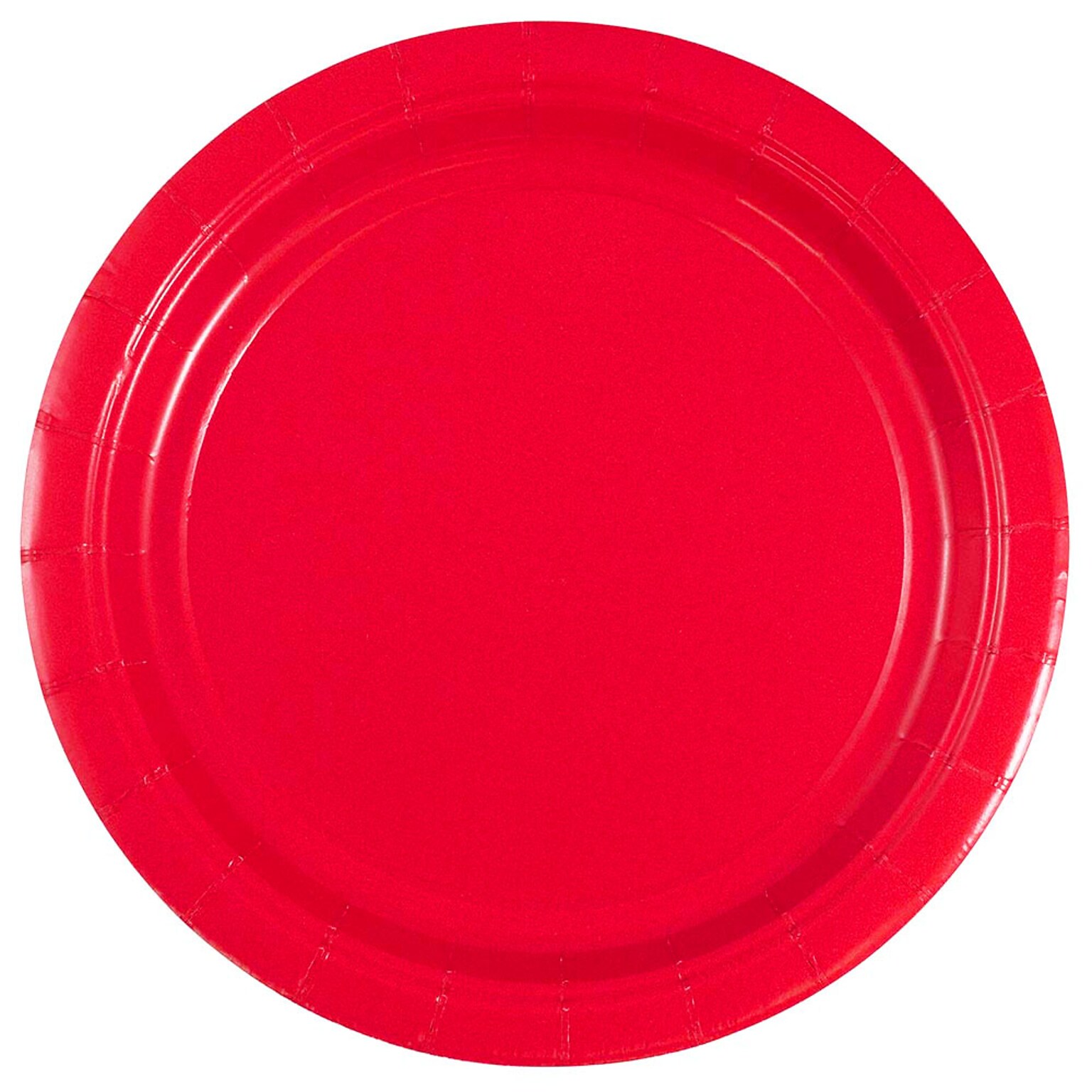 JAM PAPER Round Paper Party Plates, Small, 7 Inch, Red, 50/pack