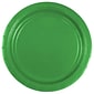 JAM PAPER Round Paper Party Plates, Small, 7 Inch, Green, 50/pack