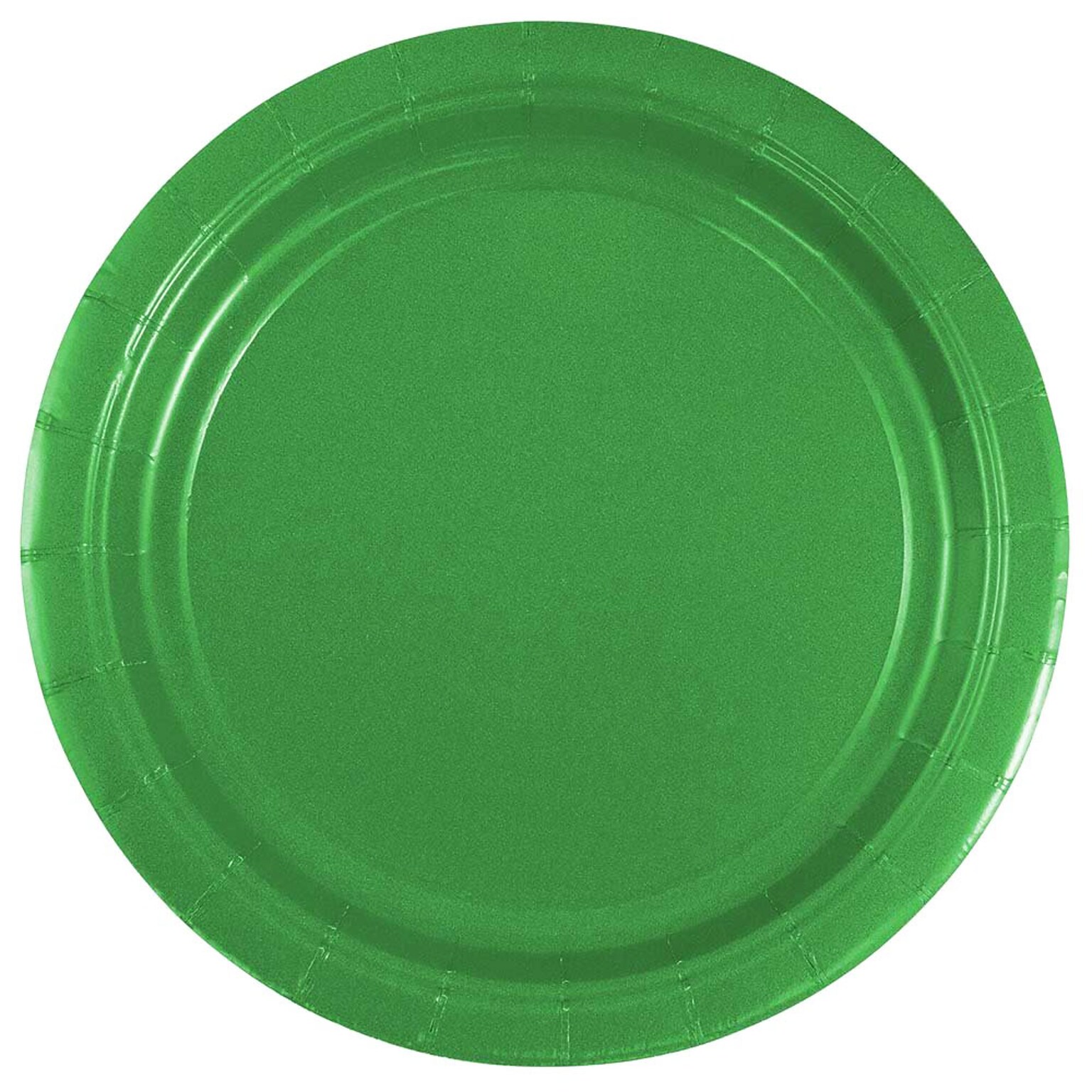 JAM PAPER Round Paper Party Plates, Small, 7 Inch, Green, 50/pack