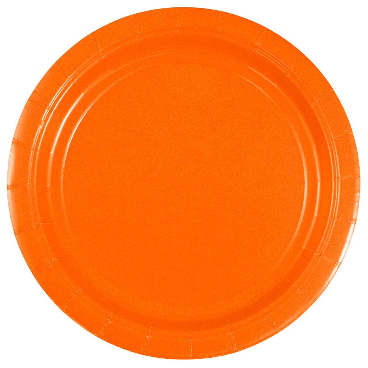 JAM PAPER Round Paper Party Plates, Small, 7 Inch, Orange, 50/pack