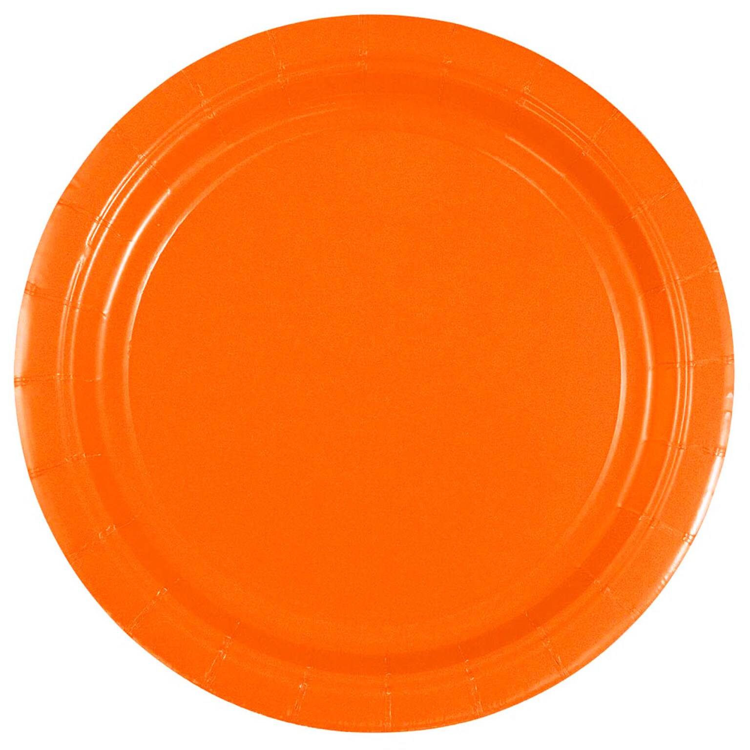 JAM PAPER Round Paper Party Plates, Small, 7 Inch, Orange, 50/pack