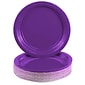 JAM PAPER Round Paper Party Plates, Small, 7 Inch, Purple, 50/pack