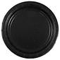 JAM PAPER Round Paper Party Plates, Small, 7 Inch, Black, 50/pack